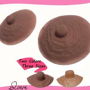 LINRA Silicone Nipple Prosthetic Adhesive Attachable Nipples Reusable Washable for Crossdressers, Drag Queen(A Pair,2 Colors，3 Sizes)