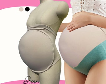 LINRA Sponge Fake Pregnancy Belly with Seamless Waistband for Movie TV Cosplay Performance Women's Novelty Pregnant Belly Costume Accessory