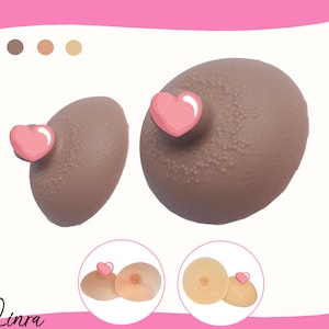 LINRA Silicone nipple prosthetic Adhesive Attachable Nipples | Reusable Washable for Crossdressers, Drag Queen, Cos(A Pair,Brown/Beige/Pink)