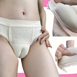 LINRA Gaff Underwear Sponge Camel Toe Brief Hiding Gaff Panties for Men Transgender Women, Drag Queens & Cosplay Crossdressing,2 Colors