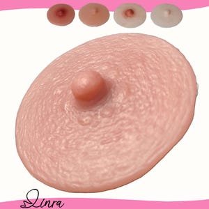 LINRA Silicone Nipple Prosthetic Adhesive Attachable Nipples Reusable Washable for Crossdressers, Drag Queen, No.12(A Pair,4 Colors)