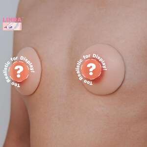 Nipple Cover, Sexy Breast, Silicone Prosthetic, Adhesive Attachable Nipples, Reusable, Washable, Crossdressing, Drag Queen, No.18 (A Pair)