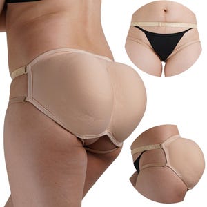 LINRA Low Waist Butt Lifter Shorts,3 Thickness Butt Pads,Invisible Butt Enhancer,Adjustable Pads Shapewear for Drag Queen, MTF,Crossdresser