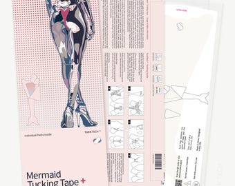 Mermaid Tucking Tape Plus 7 Pack, Gaff Panties, Tucking Underwear for Trans Women, Crossdressers, Drag Queens