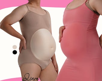 LINRA Sponge Belly Bodysuit,Tummy Control,Snap Crotch,Butt Lifter Shapewear,Seamless Design for Crossdresser,Cosplay,Pregnant Roleplay,Movie
