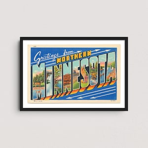 Northern Minnesota 1938 Vintage Postcard Art Print