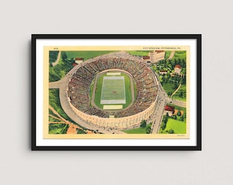 Pitt Stadium 1935 Vintage Postcard Art Print – University of Pittsburgh