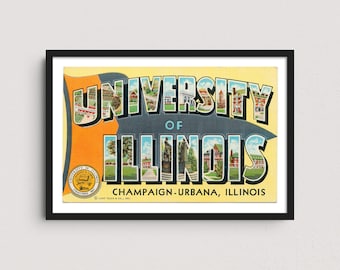 University of Illinois 1941 Vintage Postcard Art Print