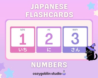 Japanese Numbers Flashcards - PRINTABLE PDF, Language Learning, Study Japanese, Educational Material, Homeschool, Preschool Activities
