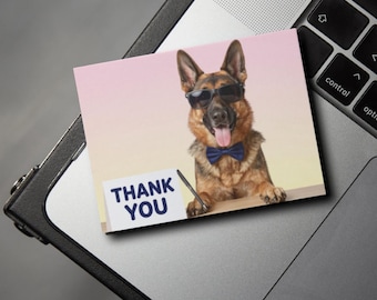Funny German Shepherd Thank You Cards Set of 15 4x6 Dog Cards with Envelopes