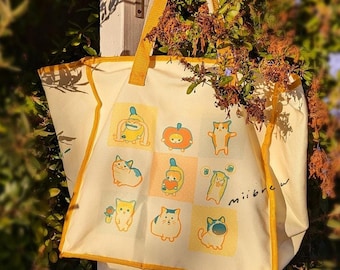 Tiktok cats XL grocery tote bag