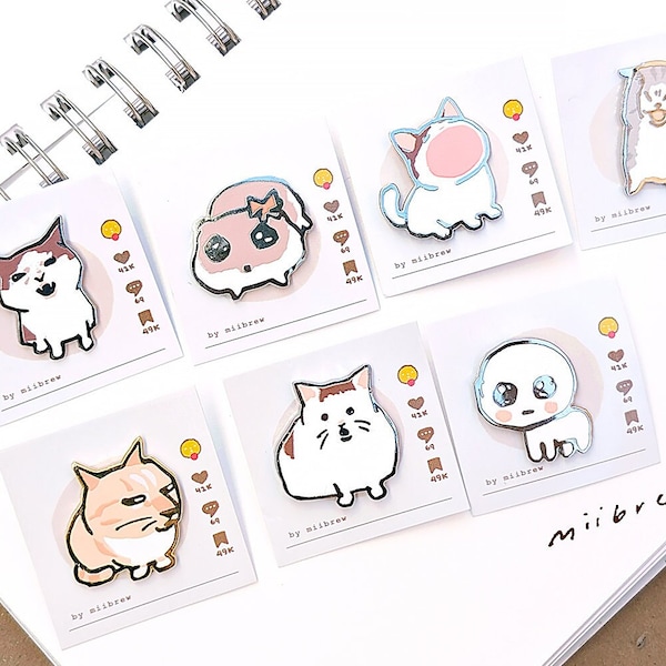 MORE TikTok meme cats | 1-1.25 inch Enamel pins