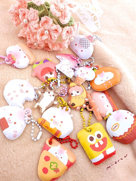 Puffy Hamster Banana Cat charms | 1.25 inch PVC Charms