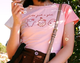 I&#39;m just a girl Tiktok memes | Baby tee cropped shirt