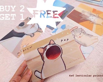 ¡OFERTA! Memes de gatos de TikTok / Impresiones lenticulares de 10 x 15 cm