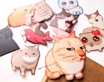 MORE TikTok meme cats | 3 inch Holographic stickers