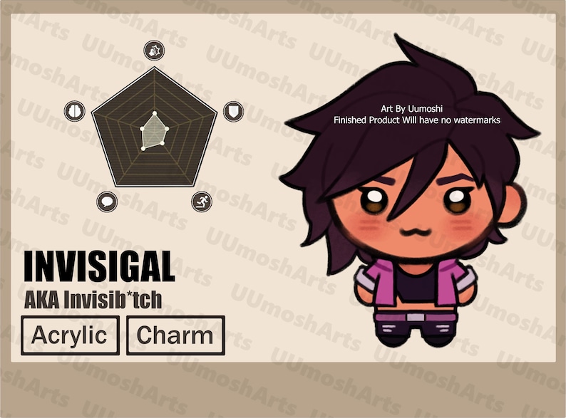 Dispatch // Acrylic Phone Charms 1.5''(38.1mm) // Z TEAM Invisigal