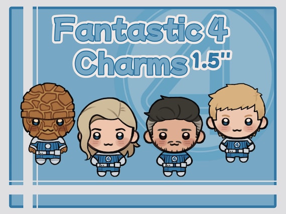Fantastic 4 : First Steps // Acrylic Charms 1.5''(38.1mm) // Invisible Woman - Mr Fantastic - Human Torch - The Thing