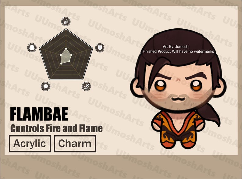 Dispatch // Acrylic Phone Charms 1.5''(38.1mm) // Z TEAM Flambae