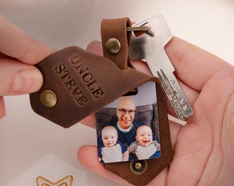 Custom Keychain for Uncle, Personalized Fathers Day Gifts, Gift For Uncle, Gift For Him, Uncle, Gift For Uncle From Niece
