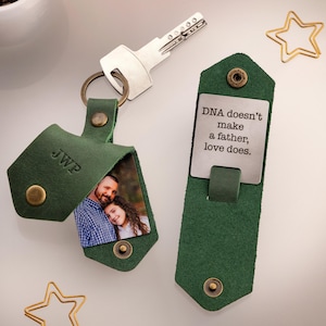3rd Anniversary Gift, Personalized Leather Photo Keychain, Leather Anniversary Gifts for Him, Photo Keychain for Men imagem 18