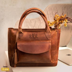 Sacoche pour ordinateur portable en cuir personnalisée pour femme, sac à main en cuir personnalisé, cadeau personnalisé pour femme