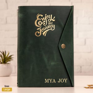 leather journal engraved with monogram, Leather Notebook with Blank Pages, Refillable Custom Notebook