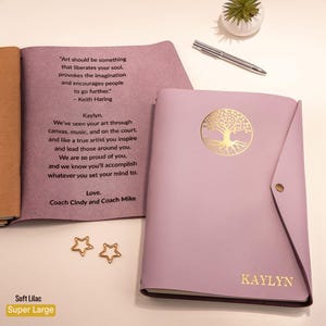 Custom Gifts for Artist, Personalized Leather Sketchbook, Leather Notebook for Artist