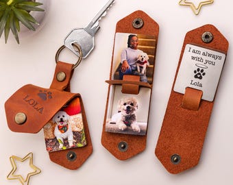 I am Always With You, Pet Loss Keychain Gift, Custom Dog Picture Memorial Keychain Gift, Dog Remembrance Gift