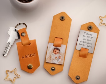 Personalized Keychain Gift for Godfather, Fathers Day Gifts for Godfather, Gift For Him, Godfather, Gift For Godfather