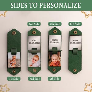 3rd Anniversary Gift, Personalized Leather Photo Keychain, Leather Anniversary Gifts for Him, Photo Keychain for Men imagem 6