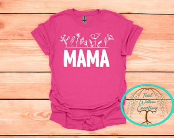 Mama with Flowers T-shirt
