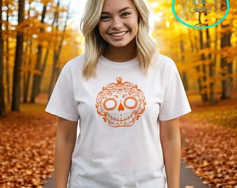 Cute Pumpkin Skull, Pumpkins, Skulls, Halloween T-shirt