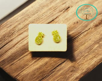 Glitter Pineapple  Stud Earrings