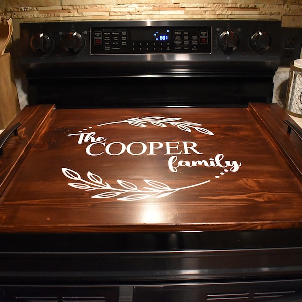 Custom Stained Noodle Board with Personalized Family Name