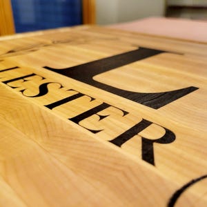 Personalized Maple End Grain Cutting Board With Walnut Monogram & Last ...