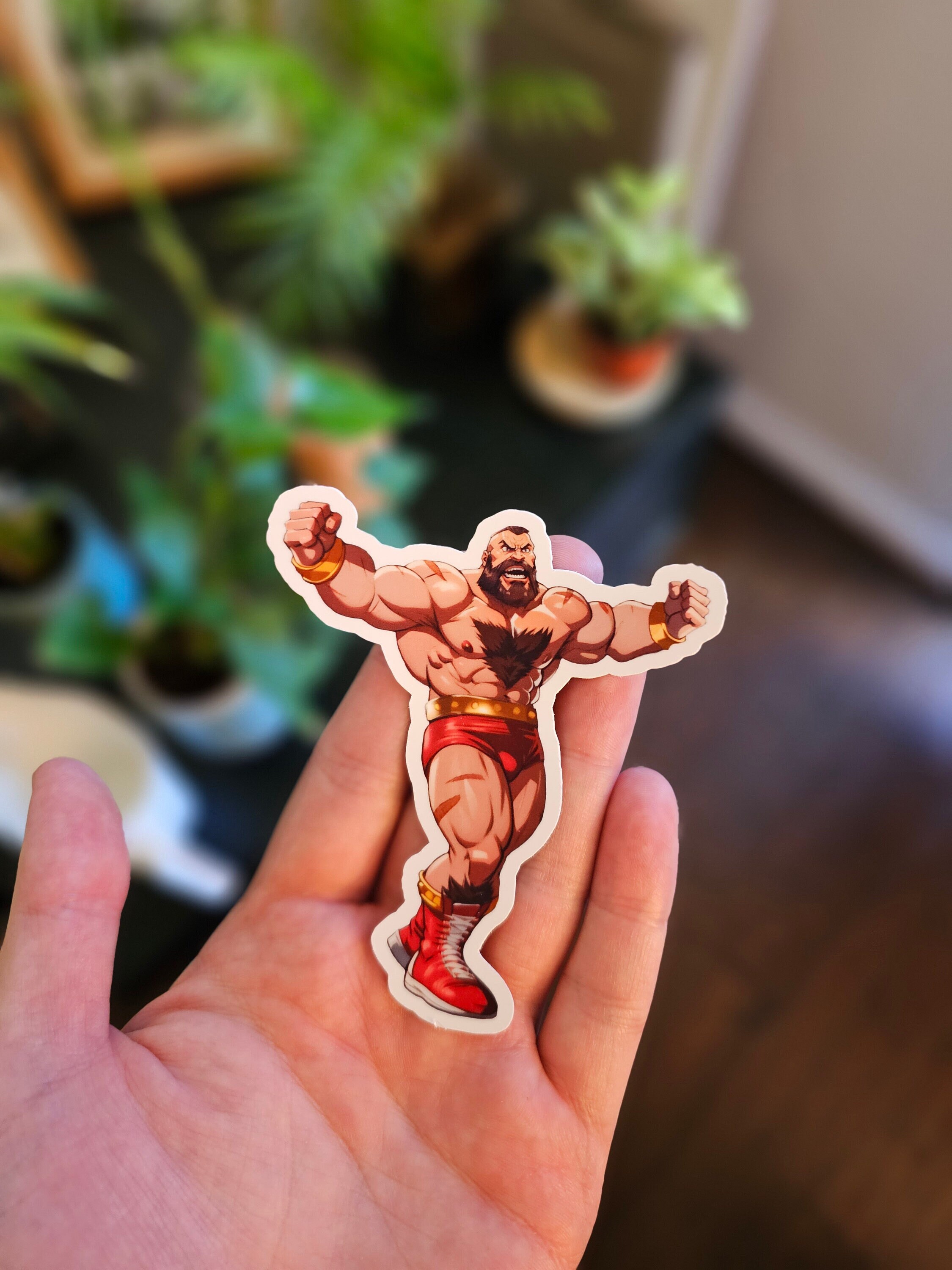 Zangief Retro Japanese Street Fighter - Street Fighter - Sticker