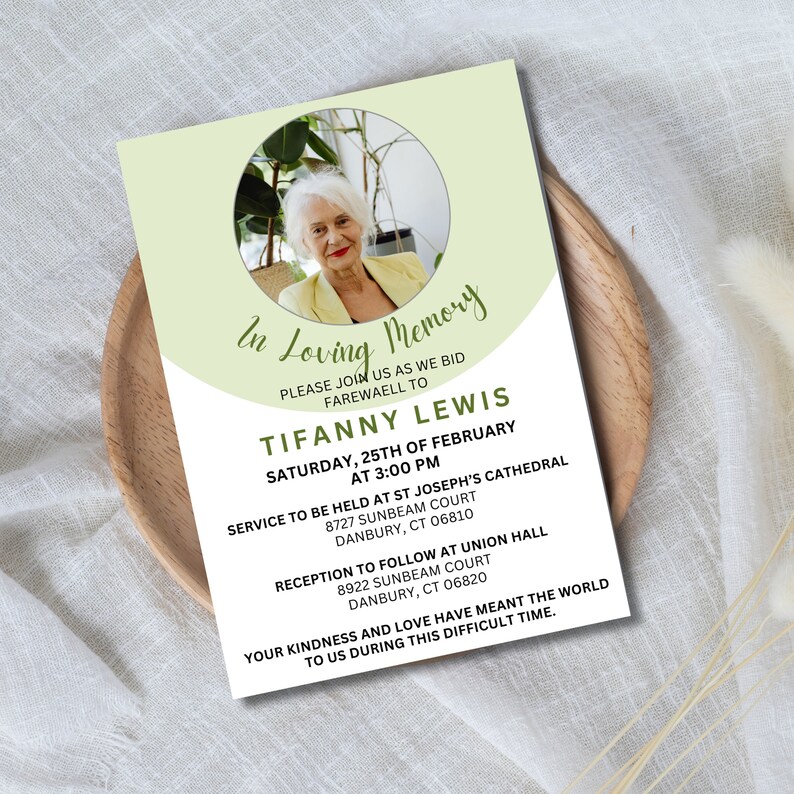 Funeral Invite Template Funeral Announcement Memorial Service Funeral Invite Template Funeral Announcement Memorial Service