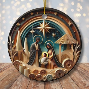 Decorazione della Natività afroamericana: decorazione culturale per l'albero di Natale, Natività nera