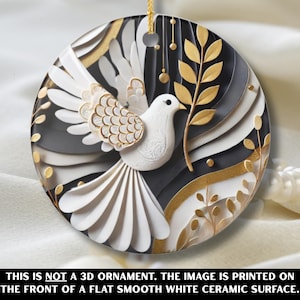 White Dove Ceramic Ornament, Christmas Decoration, Holiday Decor, Bird Lover Gift, Home Decor, Peace Dove