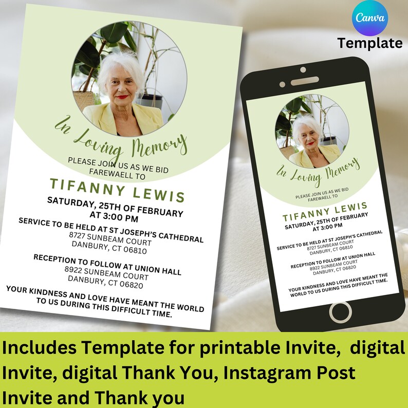 Funeral Invite Template Funeral Announcement Memorial Service Funeral Invite Template Funeral Announcement Memorial Service