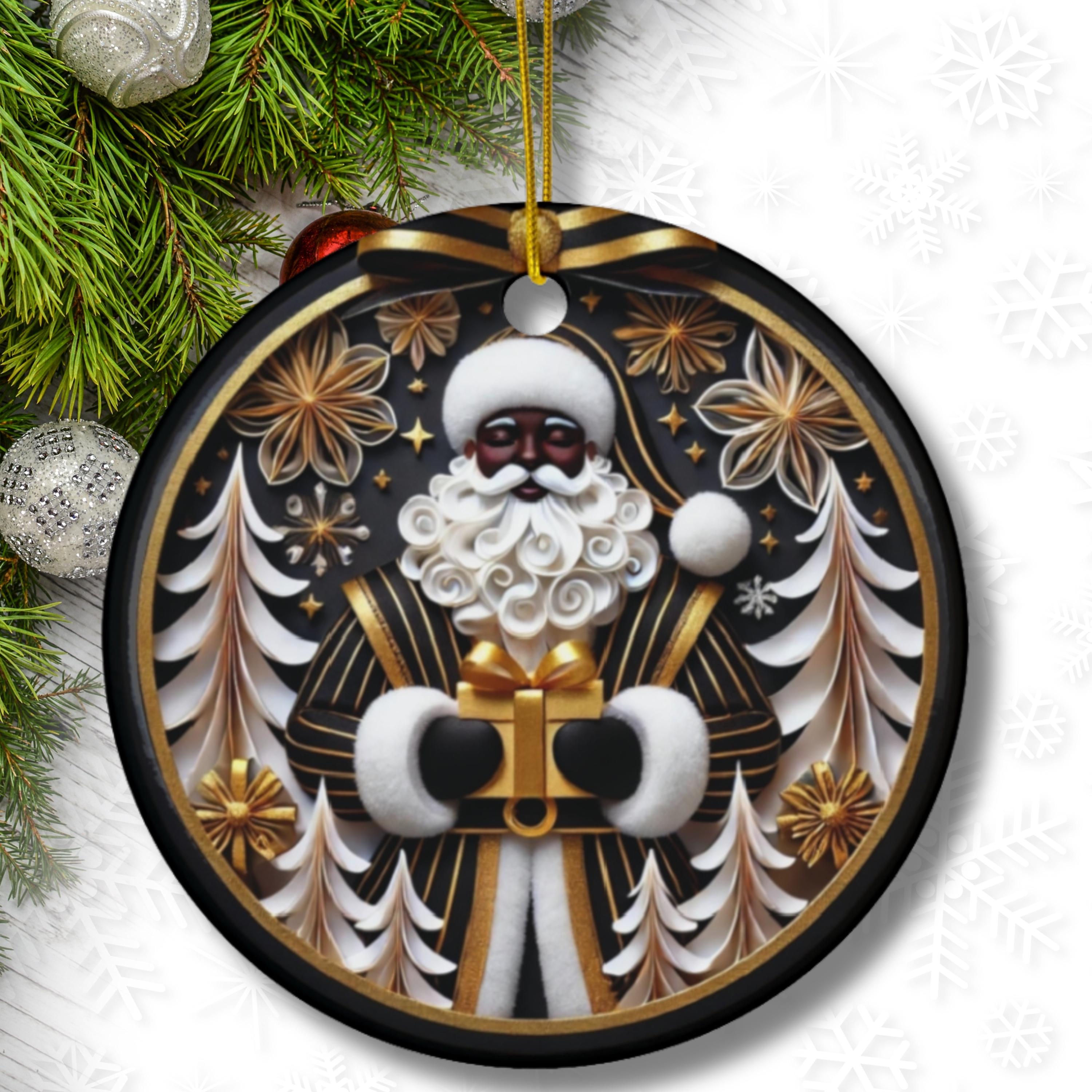 Elegant Black Santa Christmas Ornament, African American Santa Holiday Tree  Decoration, Luxury Festive Ornament, Black and Gold Ornament - Etsy New  Zealand, image size:3000x3000