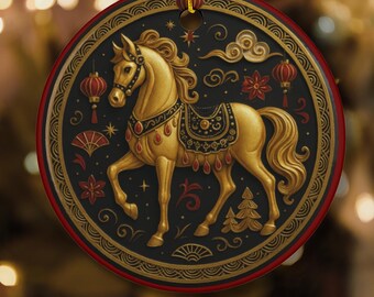 中国　午年　馬年　飾り皿　陶磁器　ブランド品　旧正月 2026年中国の旧正月飾り、午年、火の馬、中国のお祝い、馬の記念品、馬