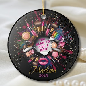 Personalisierte Glam Makeup Ornament 2025: Geschenk für Schönheitsliebhaber