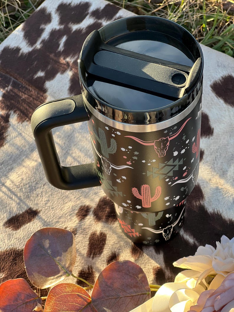 Pink Western Boot Tumbler - 40oz main image 1