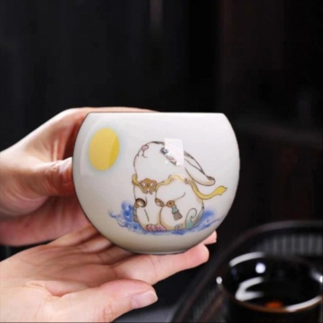 Yellow Jade Rabbit Art Treasure Jade Rabbit Watching the Moon Gemstone Yellow - Etsy