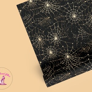 Gold Cobweb, Halloween, Halloween paper, Halloween Digital Paper, Seamless Pattern, Scrapbooking, Cricut, Junk Journal, Halloween invitation