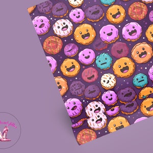Halloween Donuts Digital Paper, Halloween Donuts Clipart, Seamless Pattern digital Paper, Scrapbooking, Cricut
