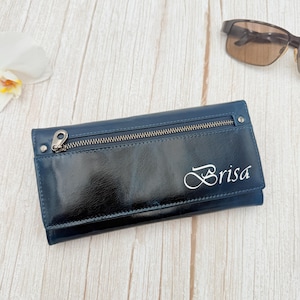 Cartera de cuero personalizada para mujer, monedero con monograma, regalo de agradecimiento personalizado, regalo personalizado, regalo para ella, regalo de cumpleaños