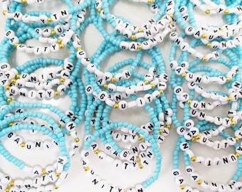 Custom Beaded Friendship Bracelet - Personalized Name Bracelet for Bridesmaid Gifts, Wedding Favors & Bachelorette Parties - Personalized